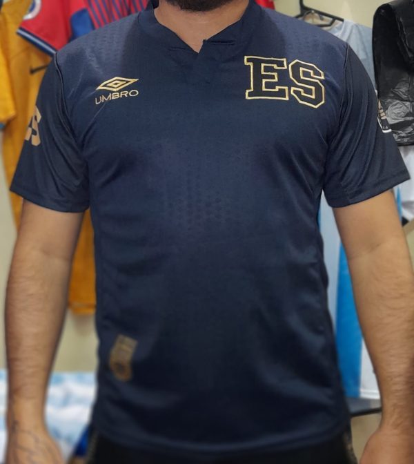 Camisa De El Salvador Azul Oscuro 2022 Troquelada
