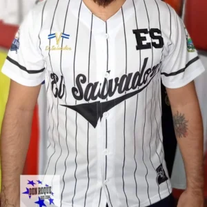 Camisa de El Salvador Blanca de Beisbol