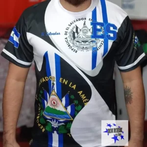 Camisa Negra Personalizada de El Salvador 2024 Versión 2