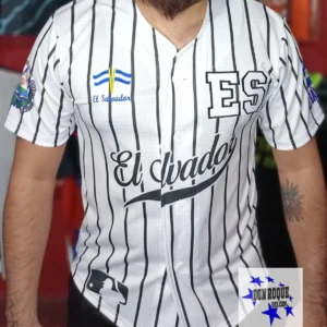 Camisa de El Salvador Blanca de Beisbol 2024